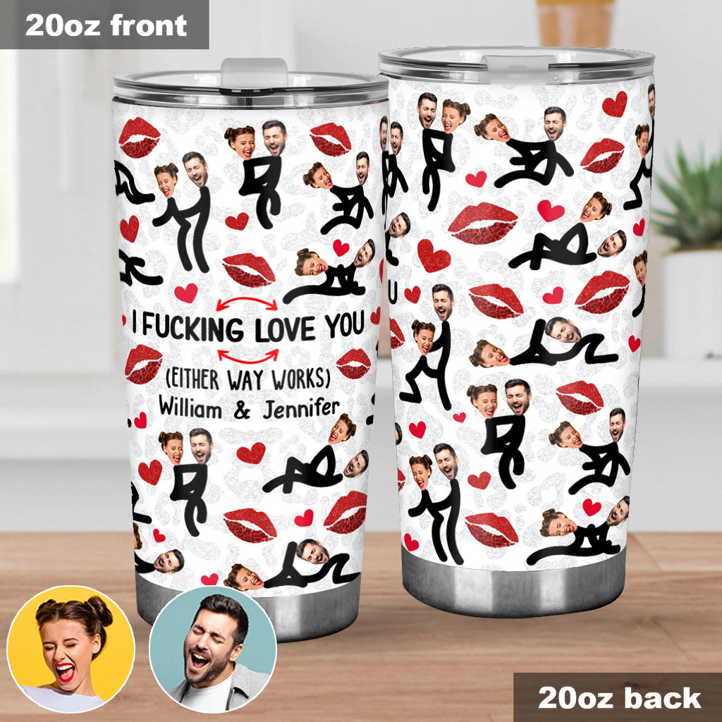 I Love You Funny Photo Inserted Couple - gift for husband, wife, boyfriend, girlfriend - Personalized Tumbler
