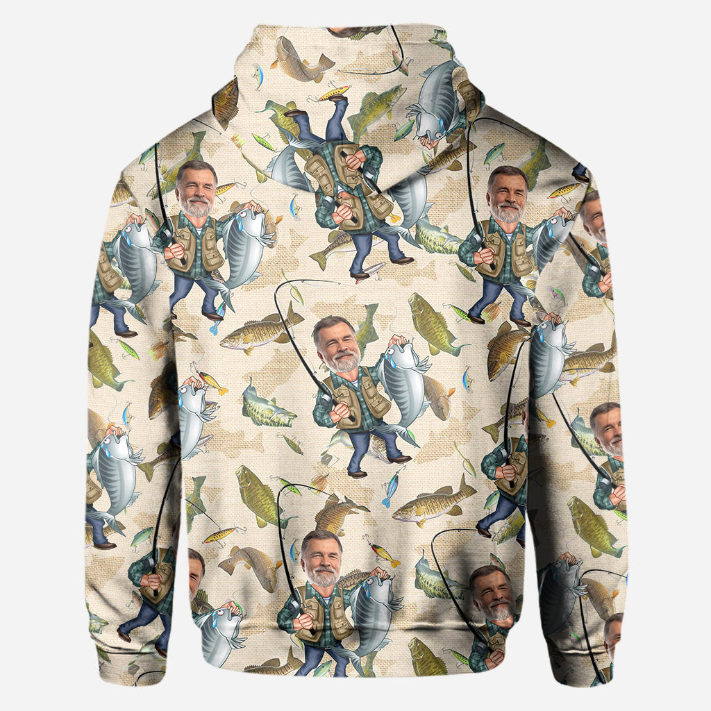 Photo Inserted Funny Fishing - Personalized Fishing All Over Shirt