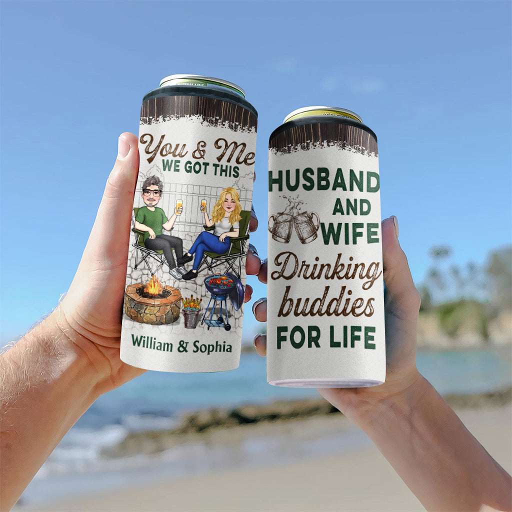 Drinking Buddies For Life - Personalized Backyard Can Cooler