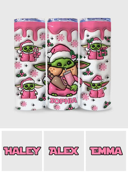 Too Cute I Am The Child Pink - Personalized The Force Skinny Tumbler