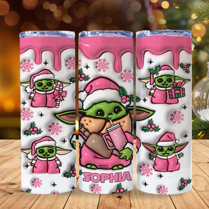 Too Cute I Am The Child Pink - Personalized The Force Skinny Tumbler