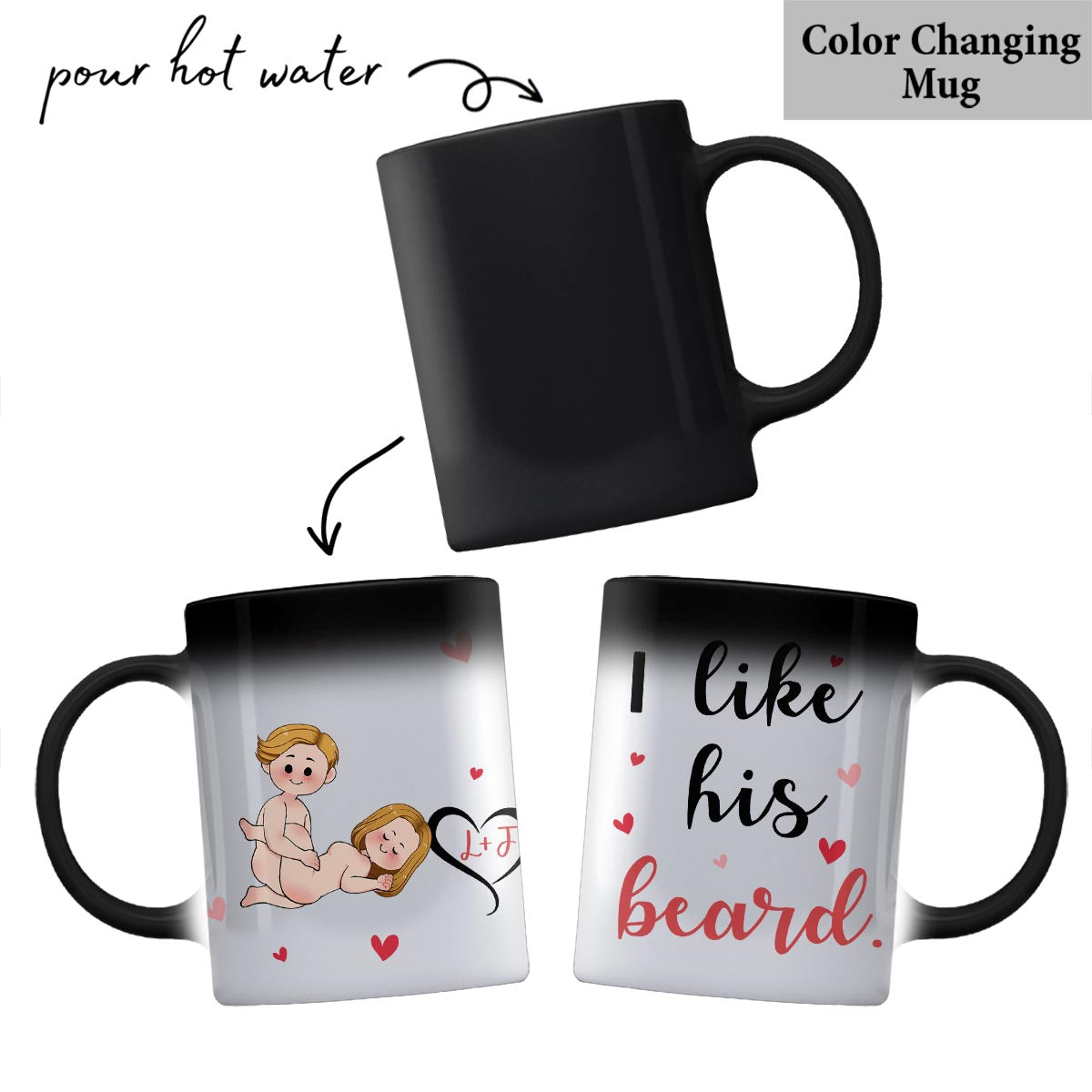 I Like His Beard I Like Her Butt - Personalized Couple Mug