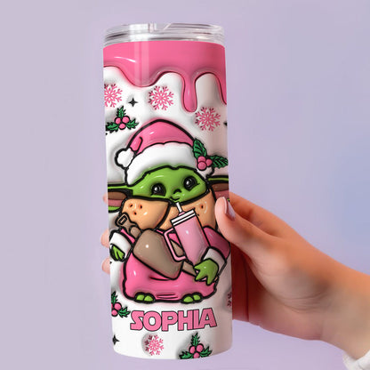 Too Cute I Am The Child Pink - Personalized The Force Skinny Tumbler