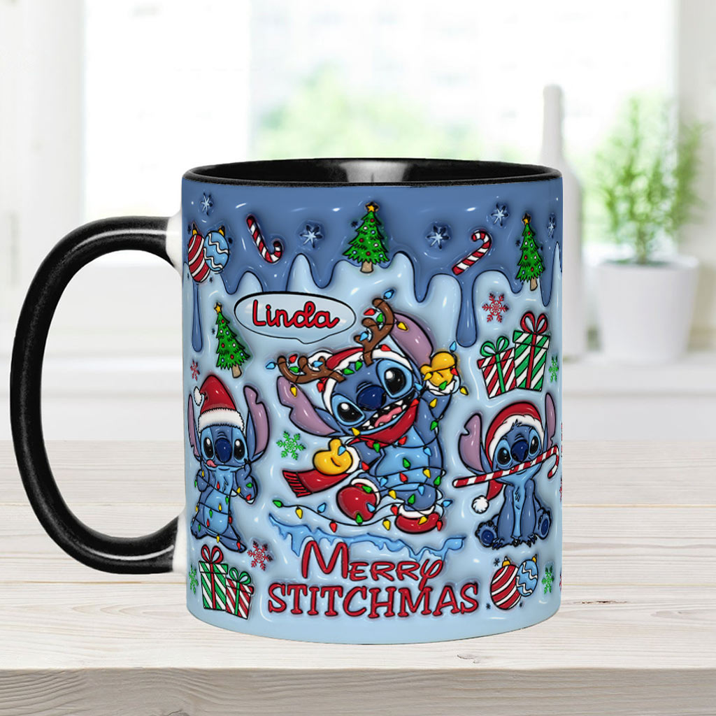Merry Stichmas - Personalized Ohana Accent Mug