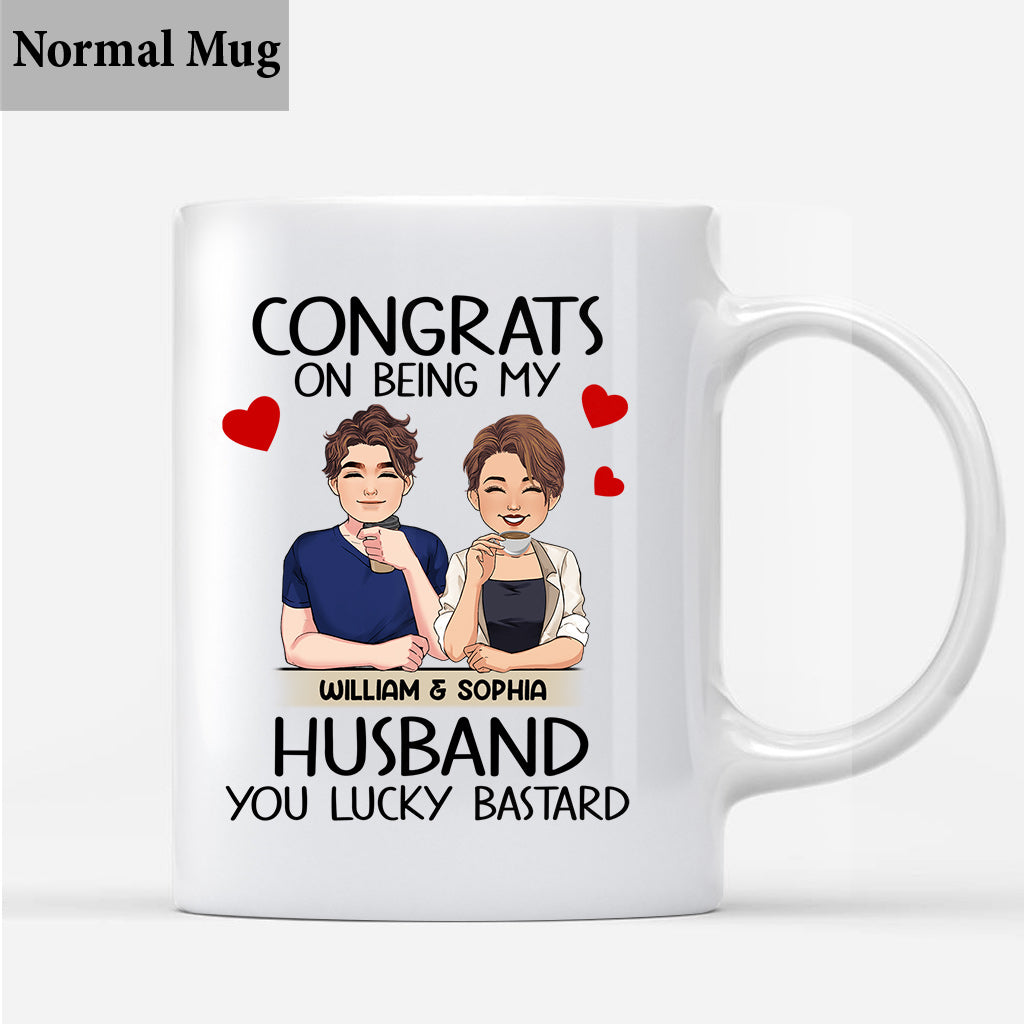 Congrat On Being My Husband/ Wife/ Girlfriend/ Boyfriend - Personalized Husband And Wife Mug