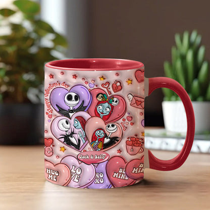 Happy Valentine's Day - Personalized Nightmare Accent Mug