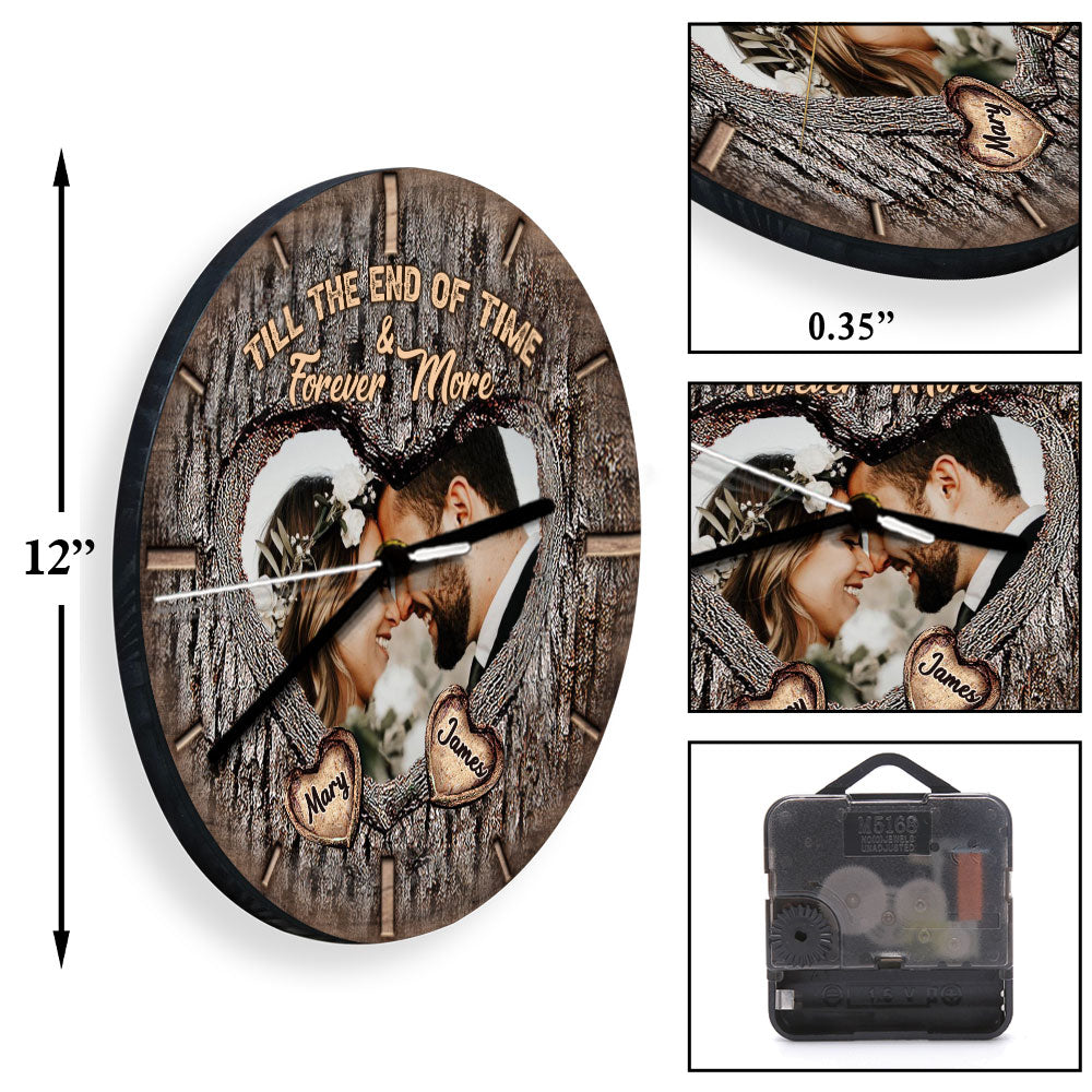 Till The End Of Time & Forever More - Personalized Husband And Wife Wall Clock