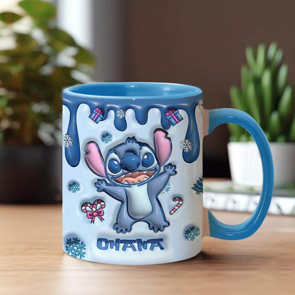 Ohana Blue Inflated Merry Stitchmas - Ohana Accent Mug
