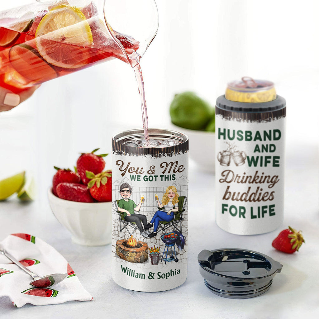 Drinking Buddies For Life - Personalized Backyard Can Cooler