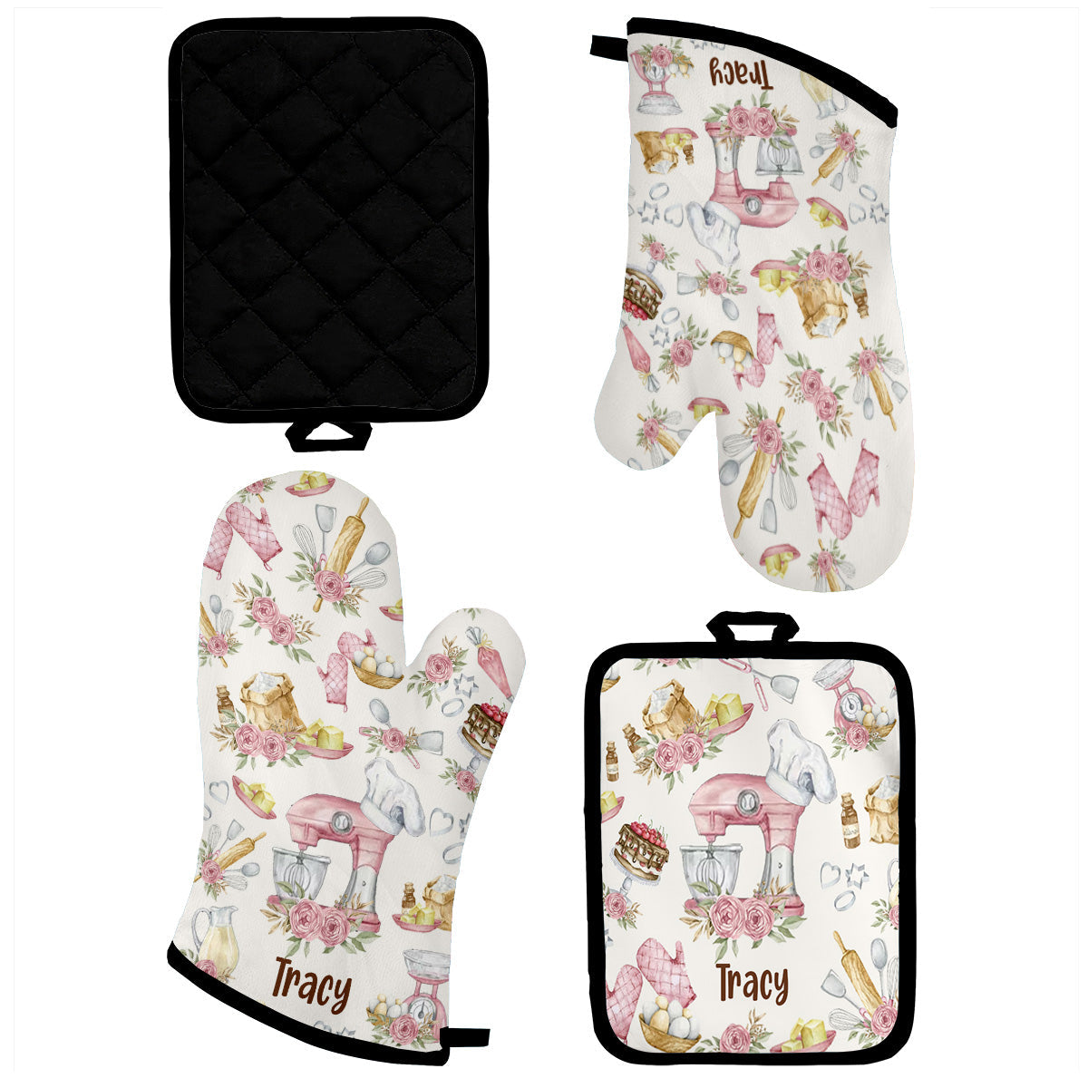 Baking Is My Therapy - Personalized Baking Oven Mitts & Pot Holder Set