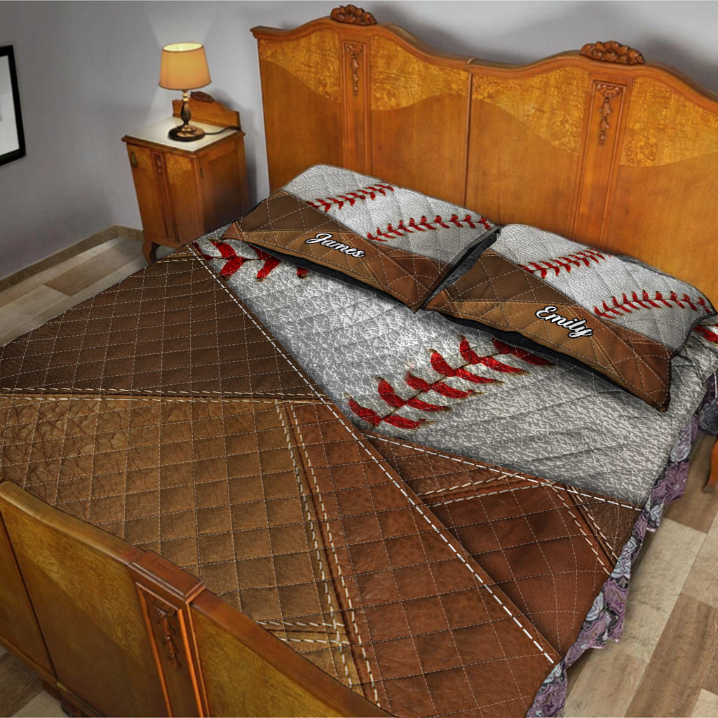 Living My Dream - Personalized Baseball Quilt Set
