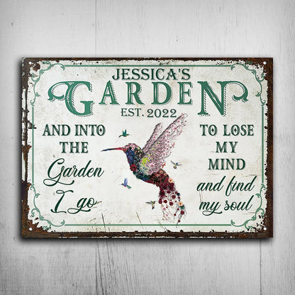 Into The Garden I Go - Personalized Gardening Rectangle Metal Sign