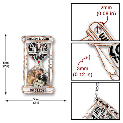 Till The End Of Time - Personalized Husband And Wife Keychain
