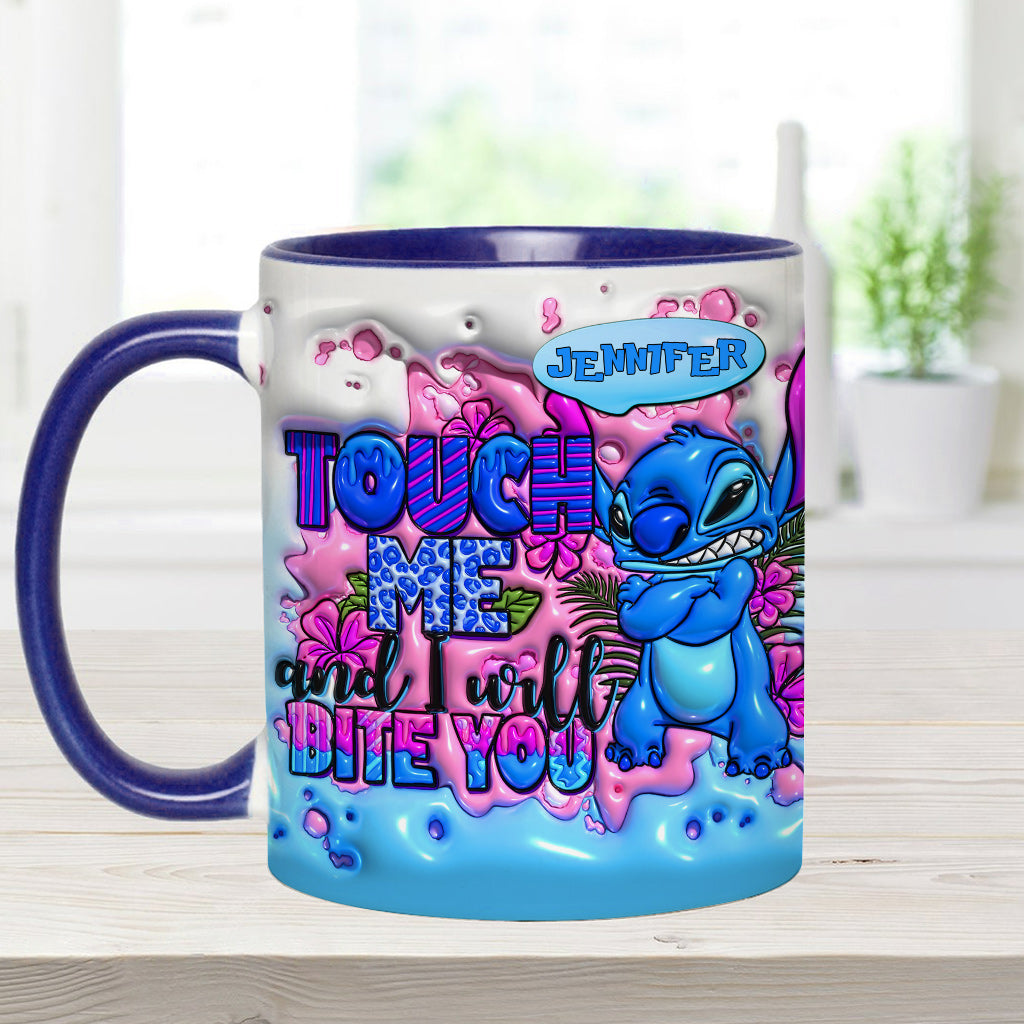 Touch Me And I Will Bite You - Personalized Ohana Accent Mug