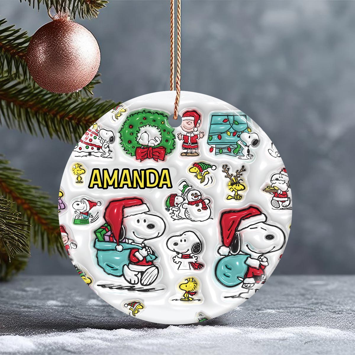 Best Friends - Personalized Ceramic Circle Ornament