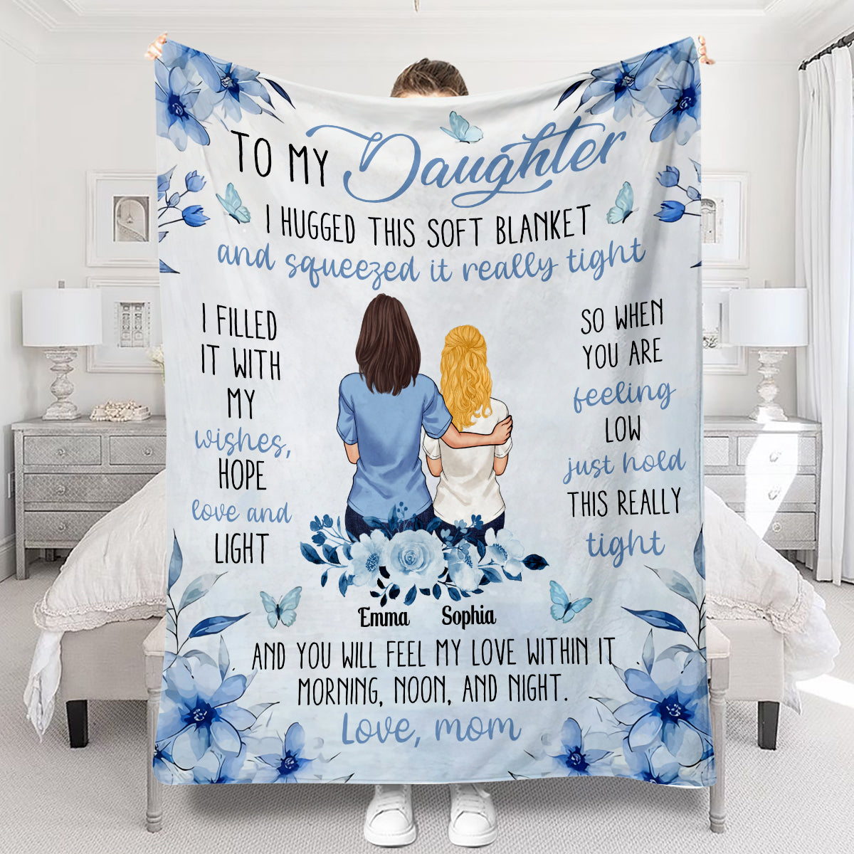 To My Daughter I Love You - Personalized Daughter Blanket