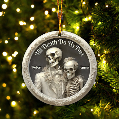 Till Death Do Us Part - Personalized Skull Ornament