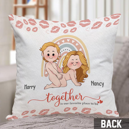 Together Is Our Favorite Place To Be - Personalized Couple Throw Pillow
