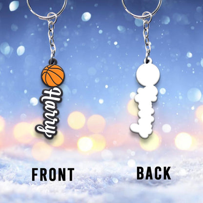 Basketball Name Tag - Personalized Basketball Keychain