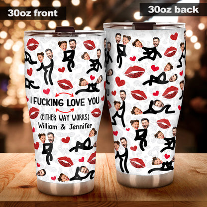 I Love You Funny Photo Inserted Couple - gift for husband, wife, boyfriend, girlfriend - Personalized Tumbler