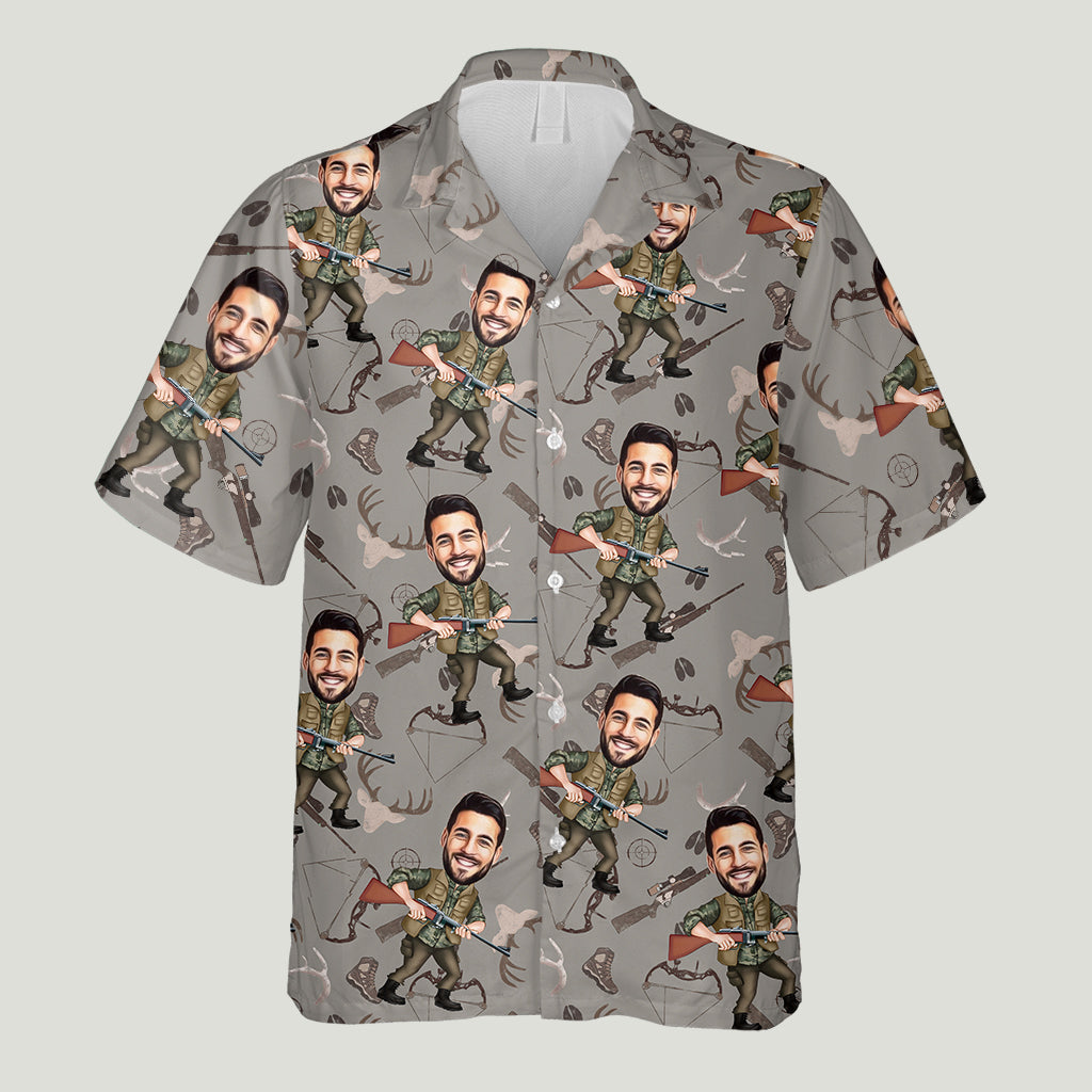 Photo Inserted Funny Hunting - Personalized Hunting Hawaiian Shirt