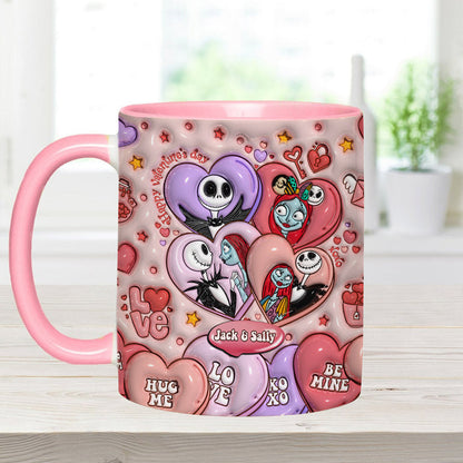 Happy Valentine's Day - Personalized Nightmare Accent Mug