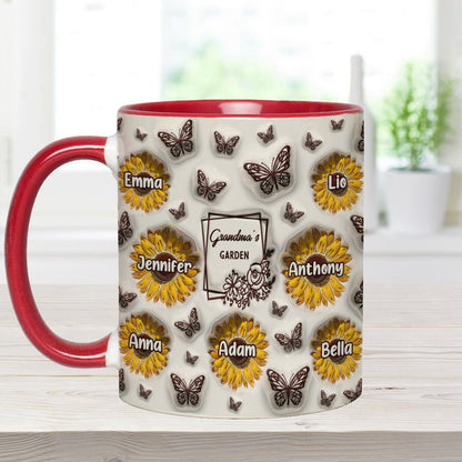 Grandma's Sunflower Garden - Gift for grandma - Personalized Accent Mug