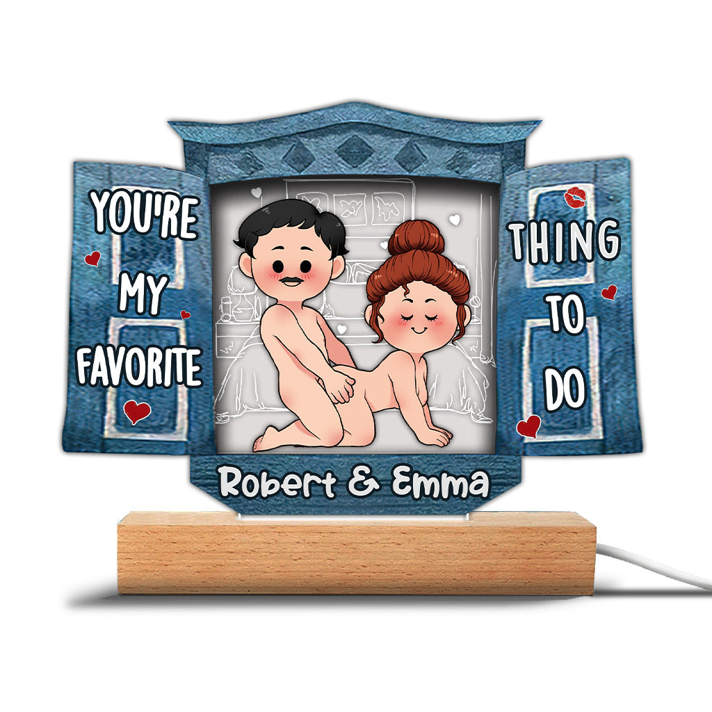 You’re My Favorite - Personalized Couple Shaped Plaque Light Base