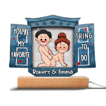 You’re My Favorite - Personalized Couple Shaped Plaque Light Base