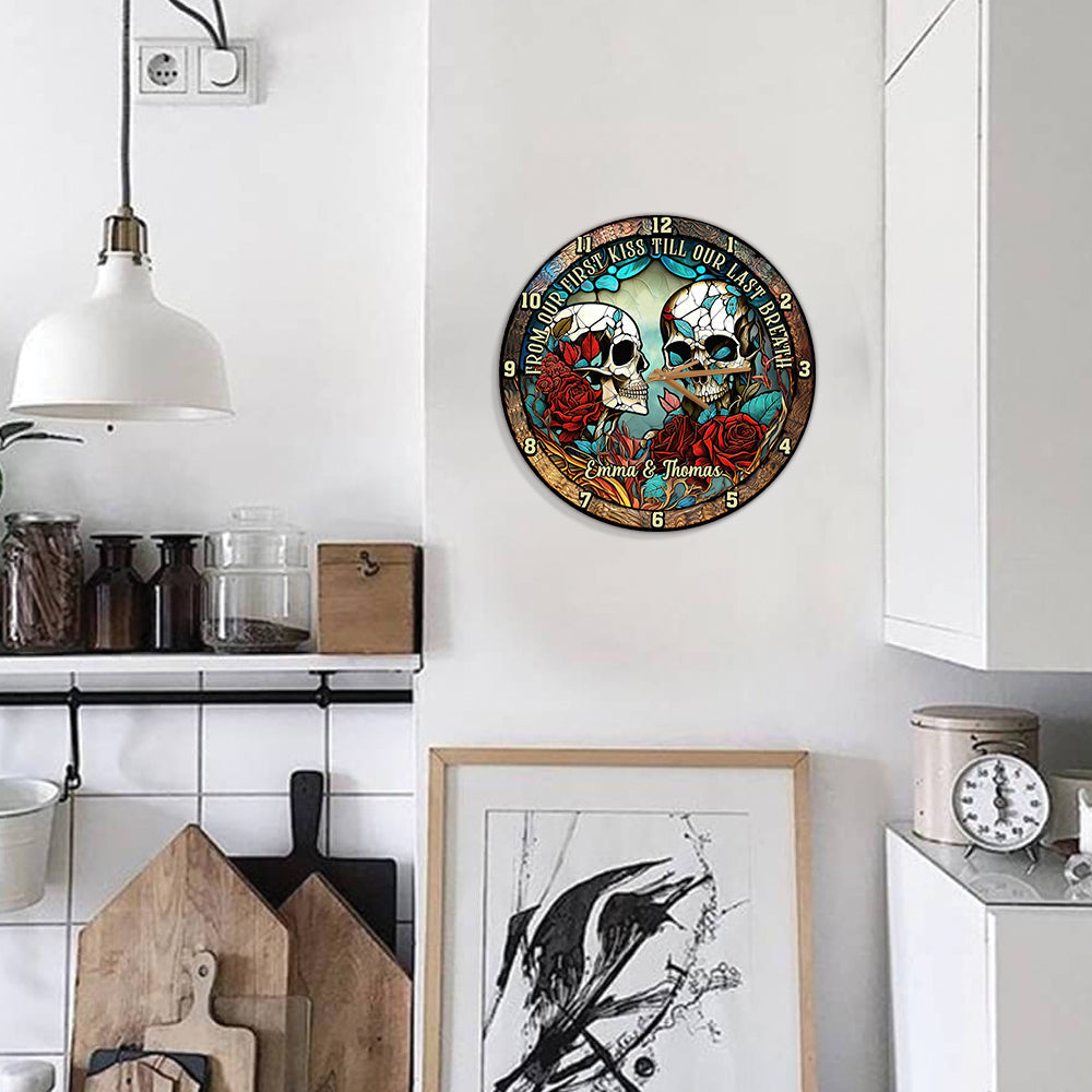 From Our First Kiss - Personalized Skull Wall Clock