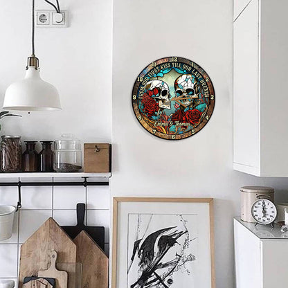 From Our First Kiss - Personalized Skull Wall Clock