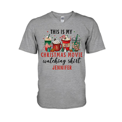 This Is My Xmas Movie Watching Shirt - Personalized Christmas T-shirt And Hoodie