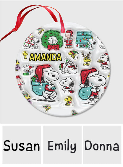Best Friends - Personalized Ceramic Circle Ornament