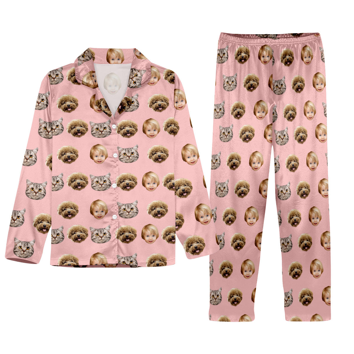 Custom Photo Pajamas Christmas - Personalized Family Button Down Pajamas