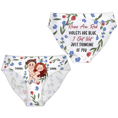 Roses Are Red Violets Are Blue - Personalized Couple Women Briefs