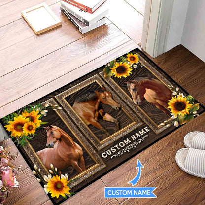Love Horses Personalized Horse Doormat 0523