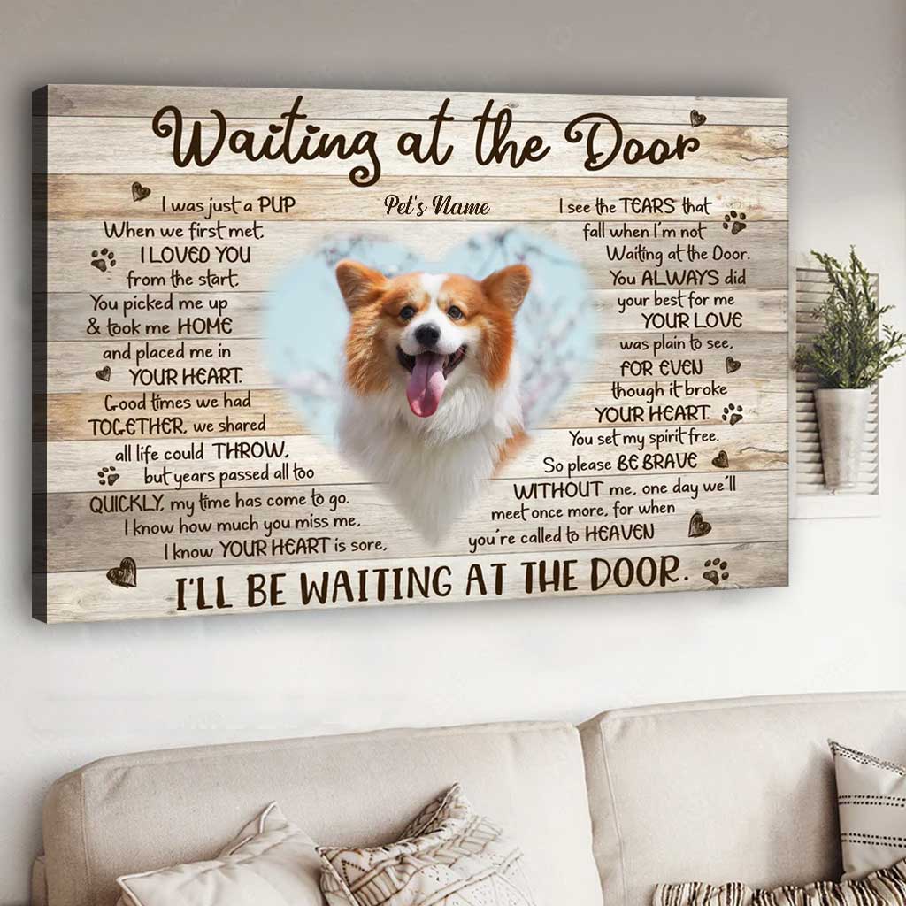 Waiting At The Door - Personalized Dog Canvas And Poster