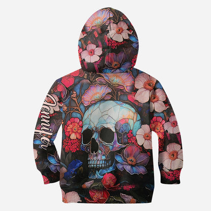 Floral Skull - Personalized Skull Hoodie and Leggings