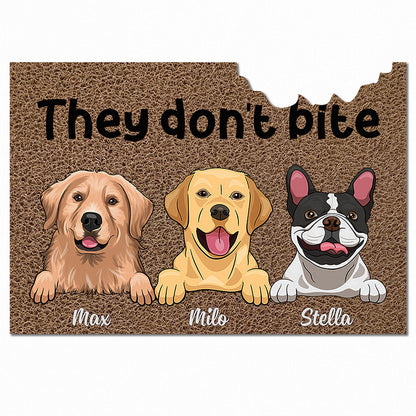 Beware Of Dogs - Personalized Dog Shaped Doormat