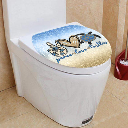 Peace Love Turtle - Turtle Bathroom Curtain & Mats Set