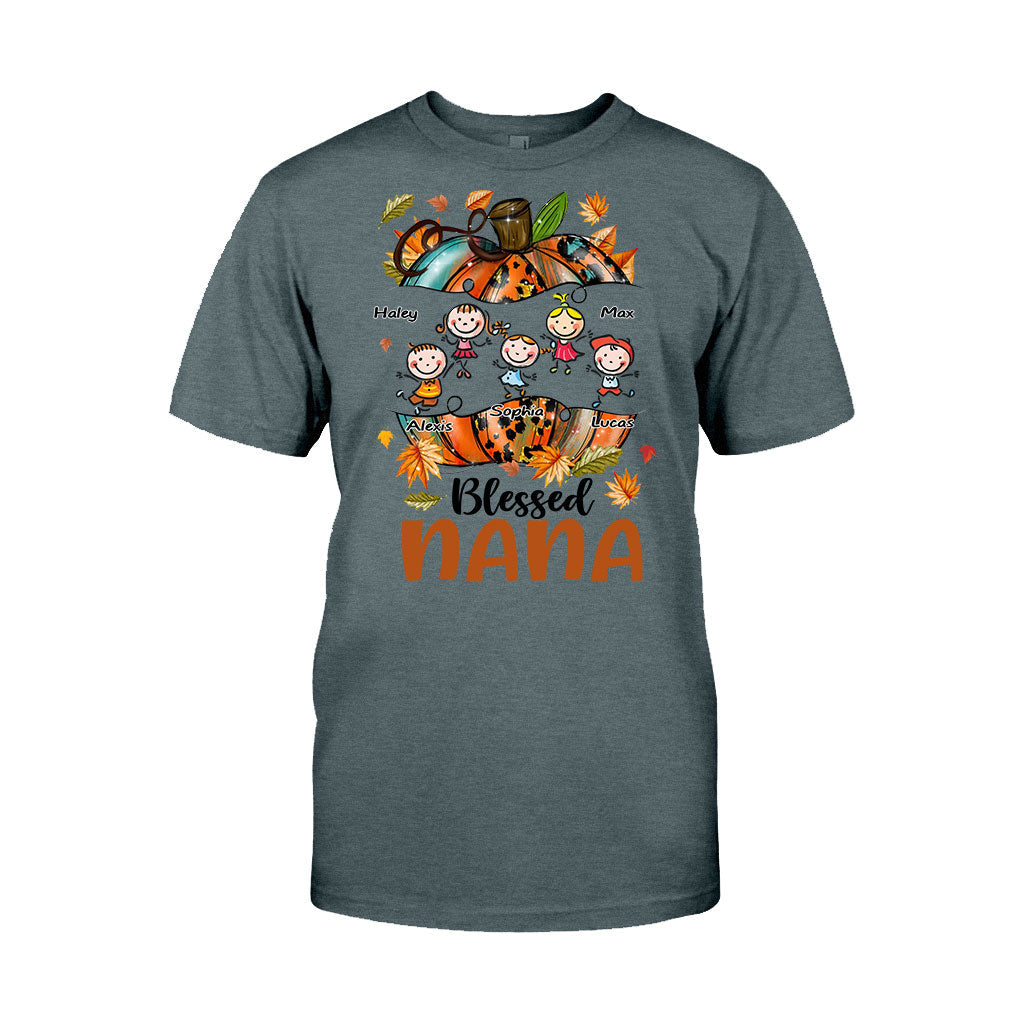 Blessed Nana - Personalized Thanksgiving Grandma T-shirt and Hoodie