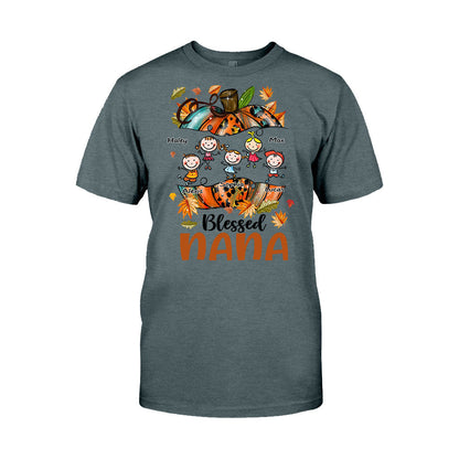 Blessed Nana - Personalized Thanksgiving Grandma T-shirt and Hoodie