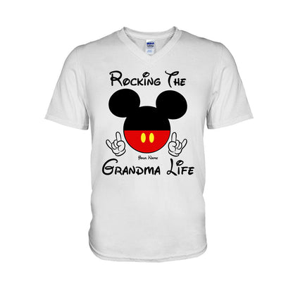 Rocking The Grandma Life - Personalized Mother's Day Mouse T-shirt and Hoodie