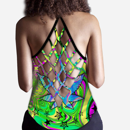 Pretty Little Pothead - Weed Cross Tank Top