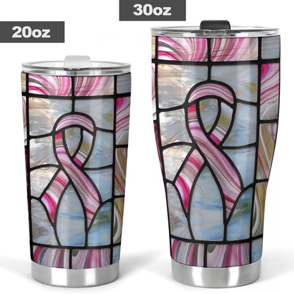 Breast Cancer Awareness Stained Glass Pattern Print Breast Cancer Awareness Tumbler 0622