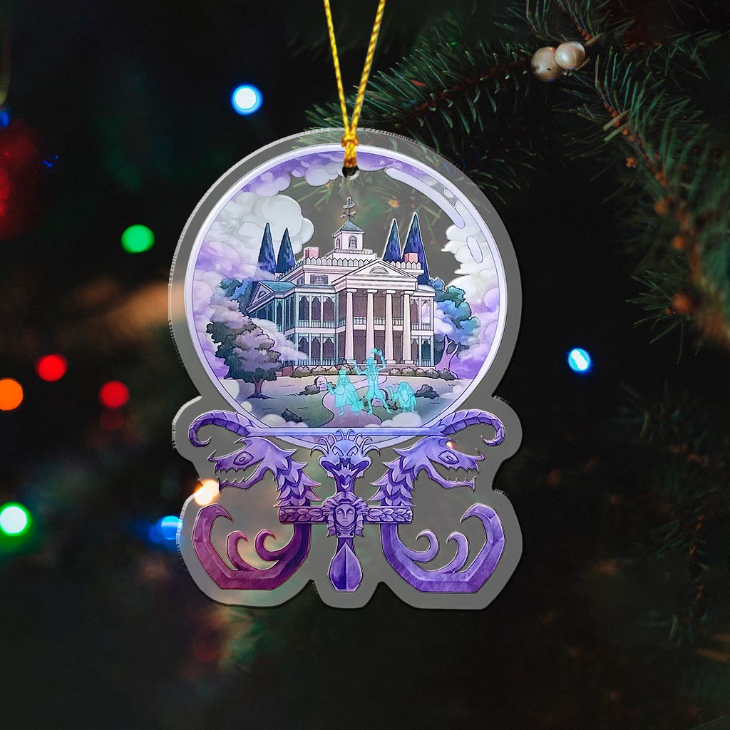 Haunted Mansion Crystal Ball - Christmas Mouse Transparent Ornament