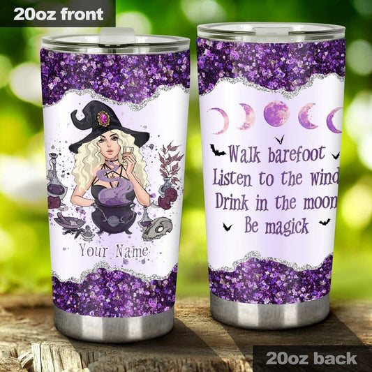 Walk Barefoot - Personalized Witch Tumbler