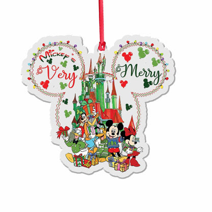 Merry Christmas - Christmas Mouse Transparent Ornament