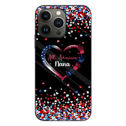 Nana's Heart - Personalized Independence Day Grandma Phone Case