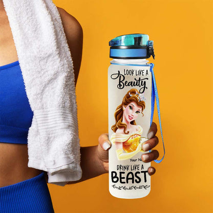 Look Like A Beauty Drink Like A Beast - Personalized Mouse Water Tracker Bottle